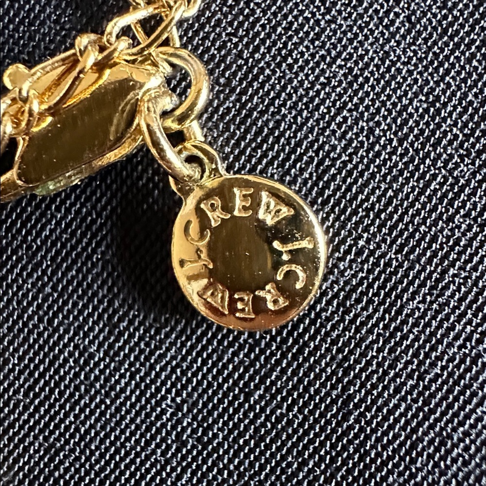 J Crew EUC elephant necklace. Enameled elephant pendant w/ goldtone trim & chain - Picture 5 of 5